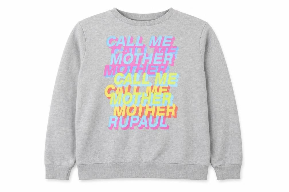 Primark RuPaul x Primark Women's Grey Graphic Sweatshirt L 14/16 Cotton Blend