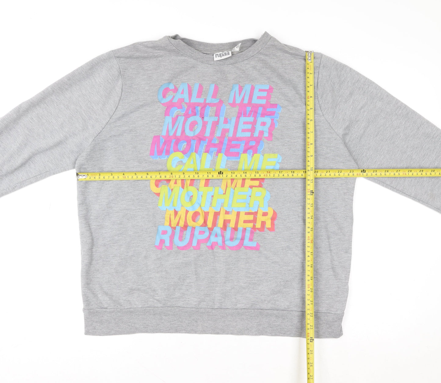 RuPaul x Primark Women's Grey Graphic Sweatshirt L 14/16 Cotton Blend