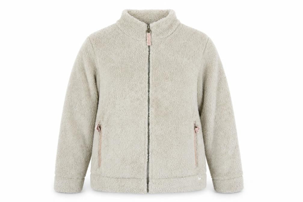 Country Rose Women Beige Full Zip Fleece Sweatshirt Size M