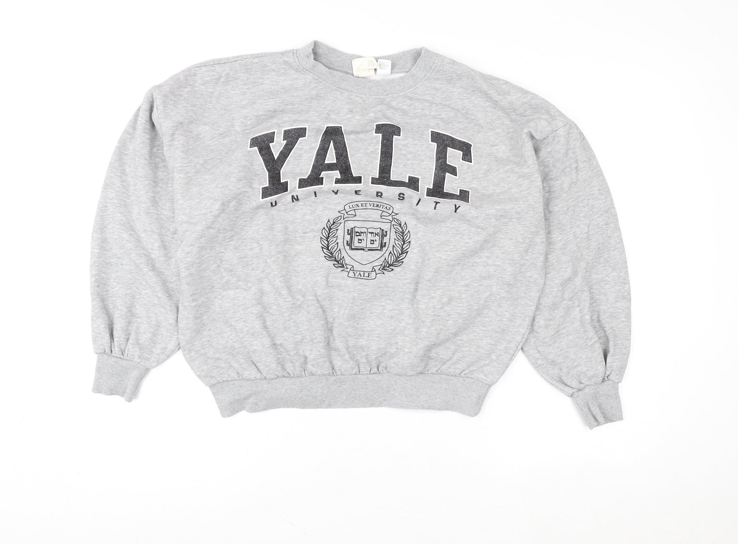 H&M Women Grey Yale University Crew Neck Sweatshirt XS