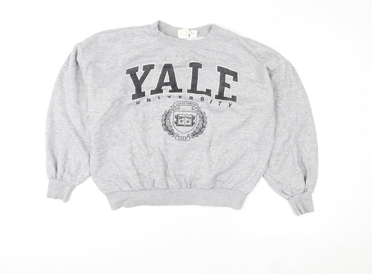 H&M Women Grey Yale University Crew Neck Sweatshirt XS