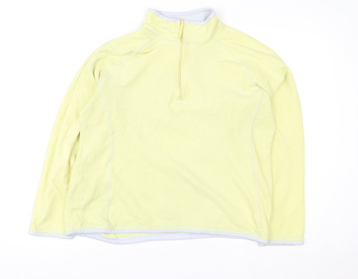 Mountain Warehouse Women Yellow Fleece 1/2 Zip Pullover Size 18
