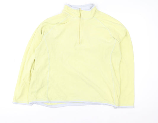 Mountain Warehouse Women Yellow Fleece 1/2 Zip Pullover Size 18