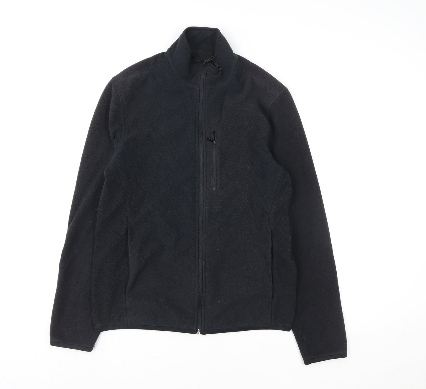 Marks and Spencer Women Black Fleece Full Zip Sweatshirt Size S