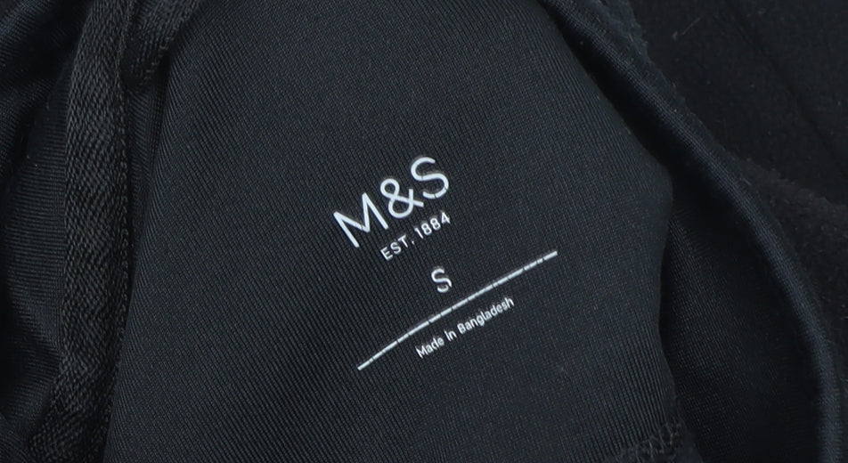 Marks and Spencer Women Black Fleece Full Zip Sweatshirt Size S