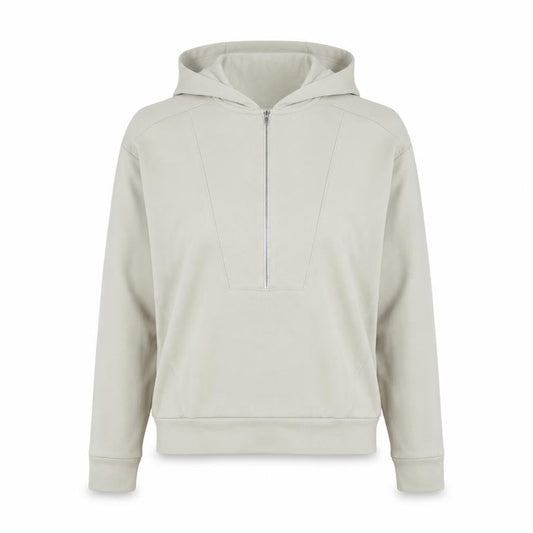 Mango Women’s Beige XS Hoodie Jacket 1/2 Zip Cotton Lightweight