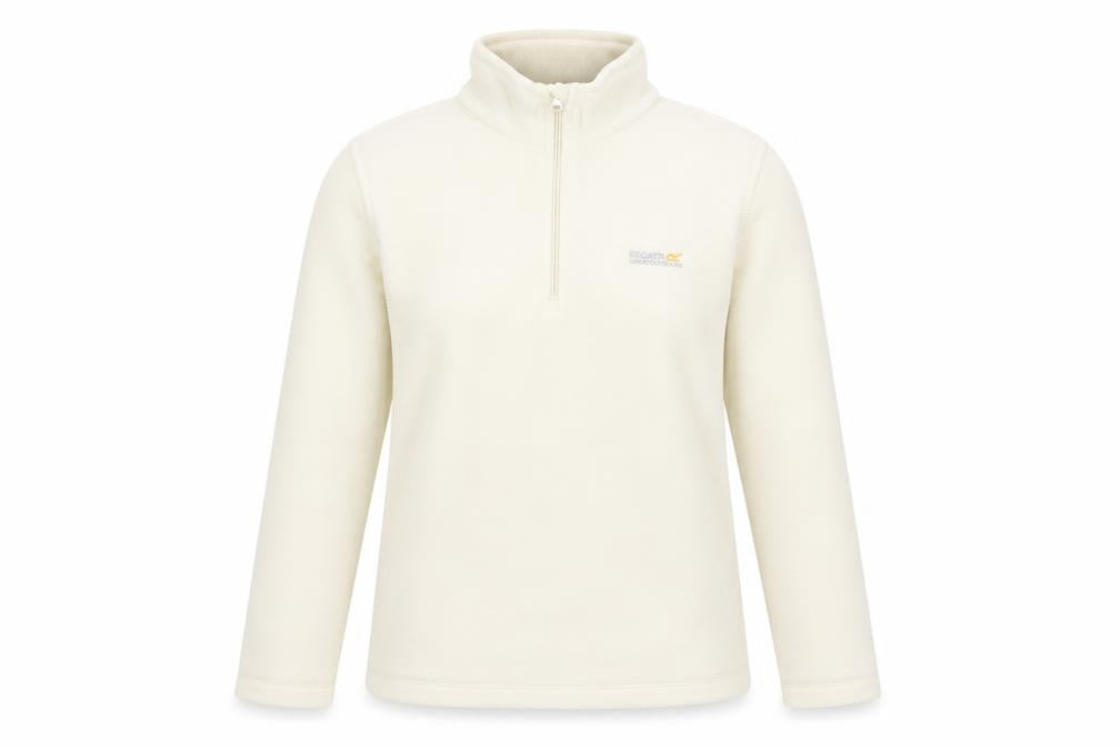 Regatta Great Outdoors Women Beige Fleece 1/4 Zip Pullover UK 10