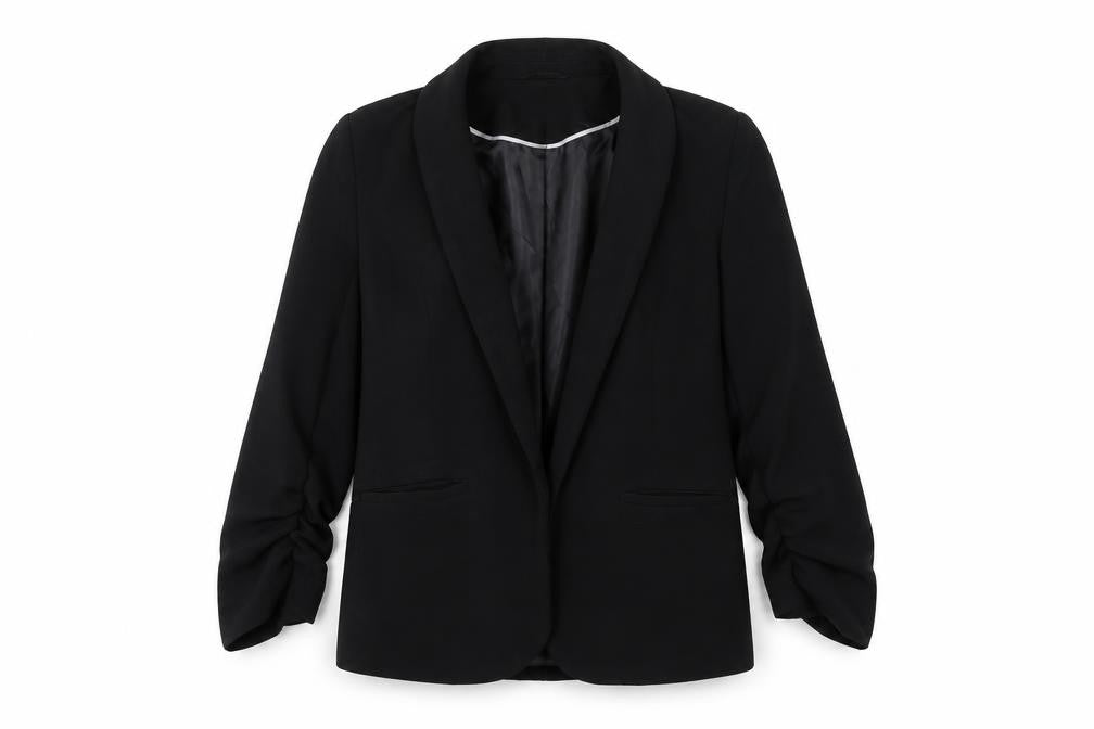 Tu Woman Black Blazer Jacket Size 12 Regular Fit Single-Breasted