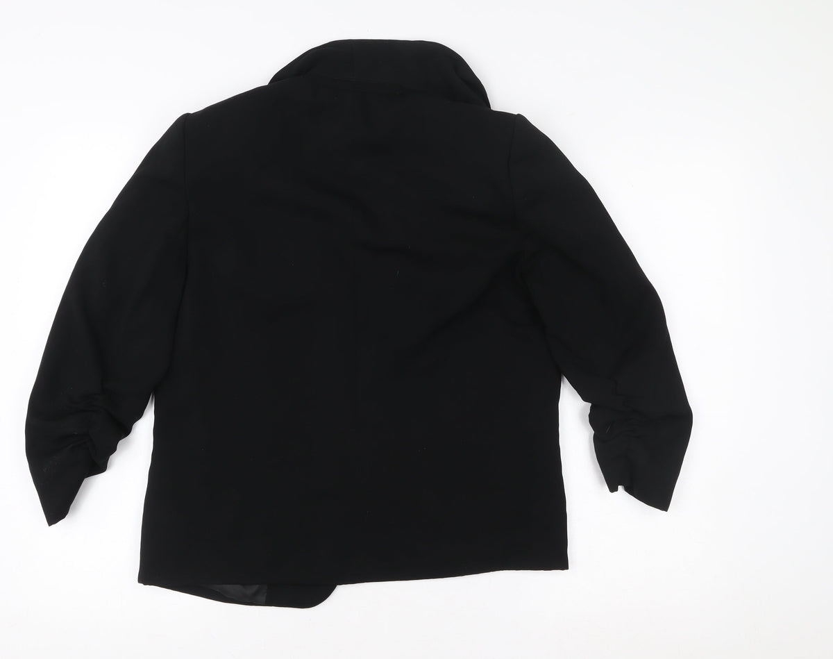 Tu Woman Black Blazer Jacket Size 12 Regular Fit Single-Breasted
