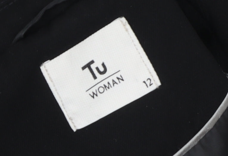 Tu Woman Black Blazer Jacket Size 12 Regular Fit Single-Breasted