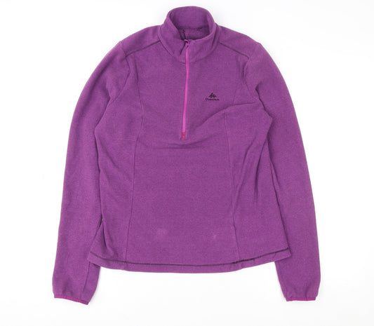 Quechua Women's Purple 1/2 Zip Fleece Pullover Hiking Sweatshirt Size M