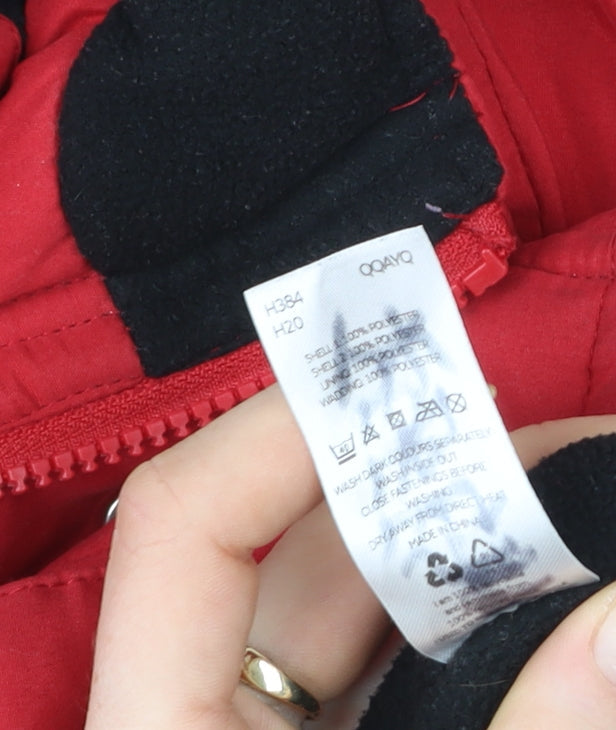 Very Boys Red Faux Fur Trim Hooded Winter Parka Coat 3-4 Years