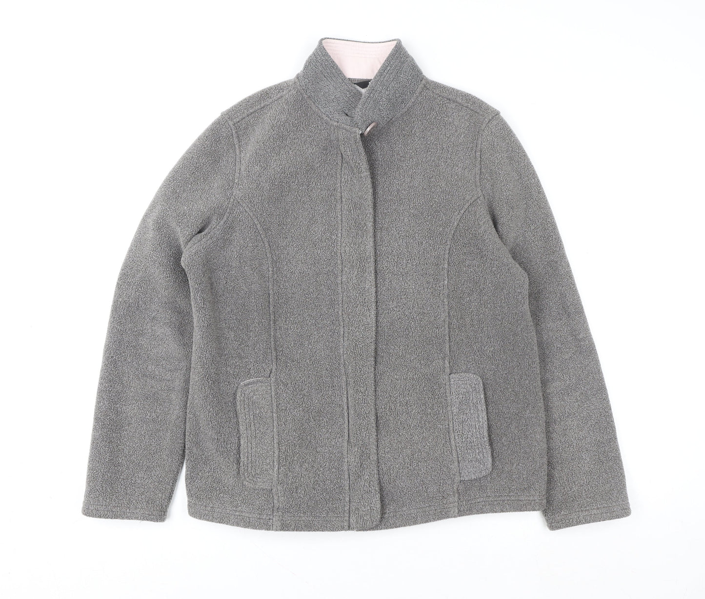 Marks and Spencer Women Grey Full Zip Fleece Jacket UK 12