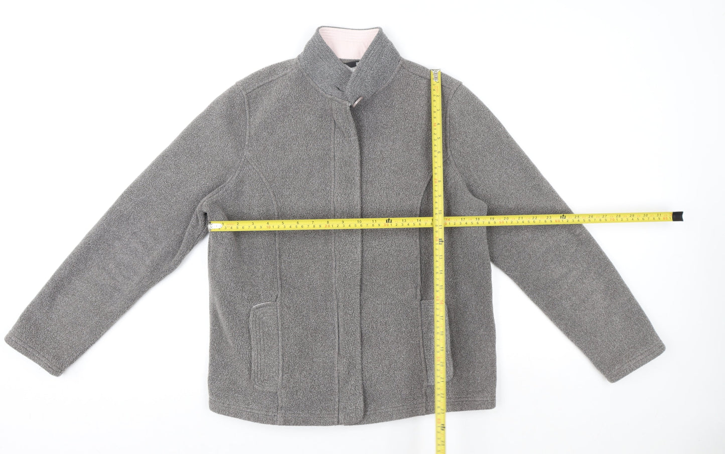 Marks and Spencer Women Grey Full Zip Fleece Jacket UK 12