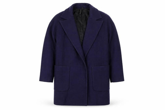 Topshop Women's Blue Wool Blend Mid-Length Coat Size 8