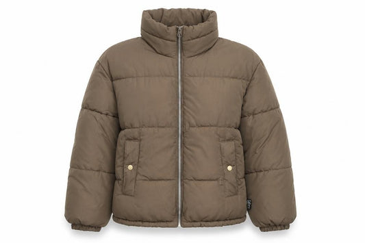 Pull & Bear Womens Brown Puffer Jacket Size S Polyester Winter Coat