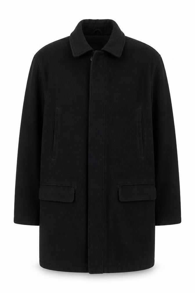 Marks & Spencer Women’s Black Wool Overcoat Size 10 Classic Style
