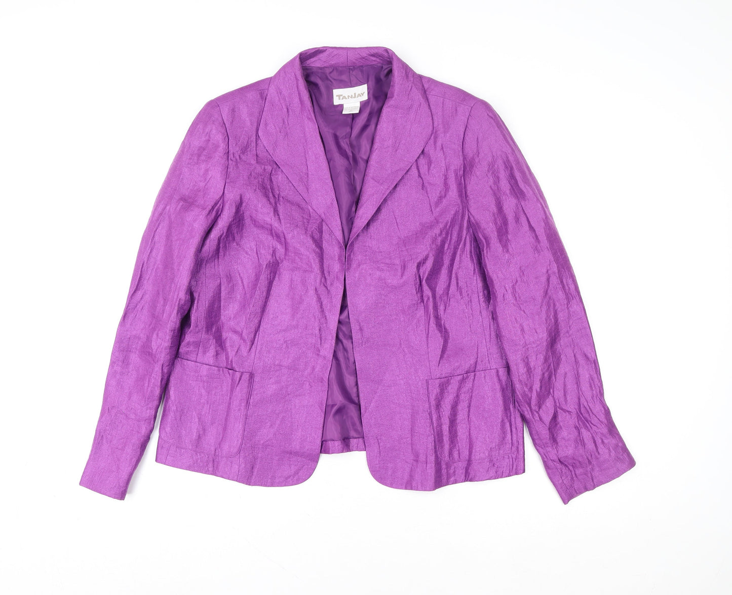 TanJay Women’s Purple Classic Fit Blazer Size 12 Lined Polyester Blend