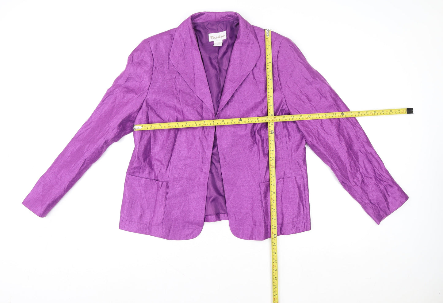 TanJay Women’s Purple Classic Fit Blazer Size 12 Lined Polyester Blend
