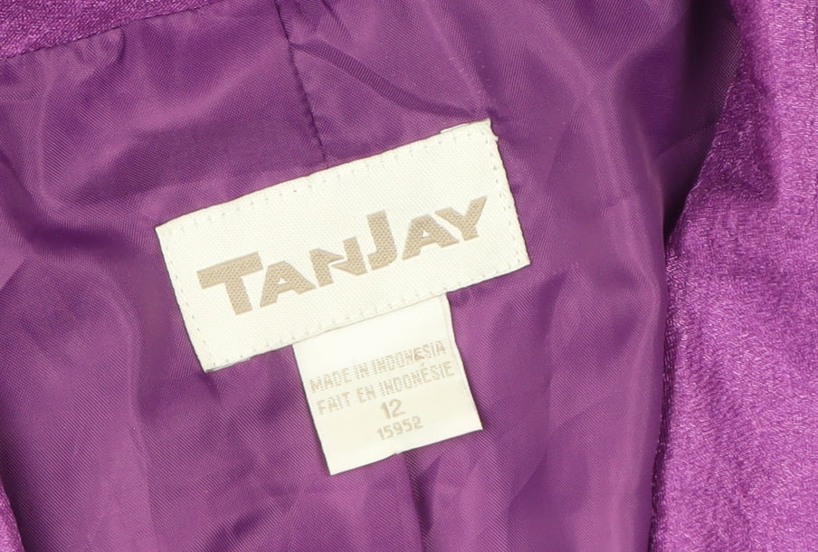 TanJay Women’s Purple Classic Fit Blazer Size 12 Lined Polyester Blend