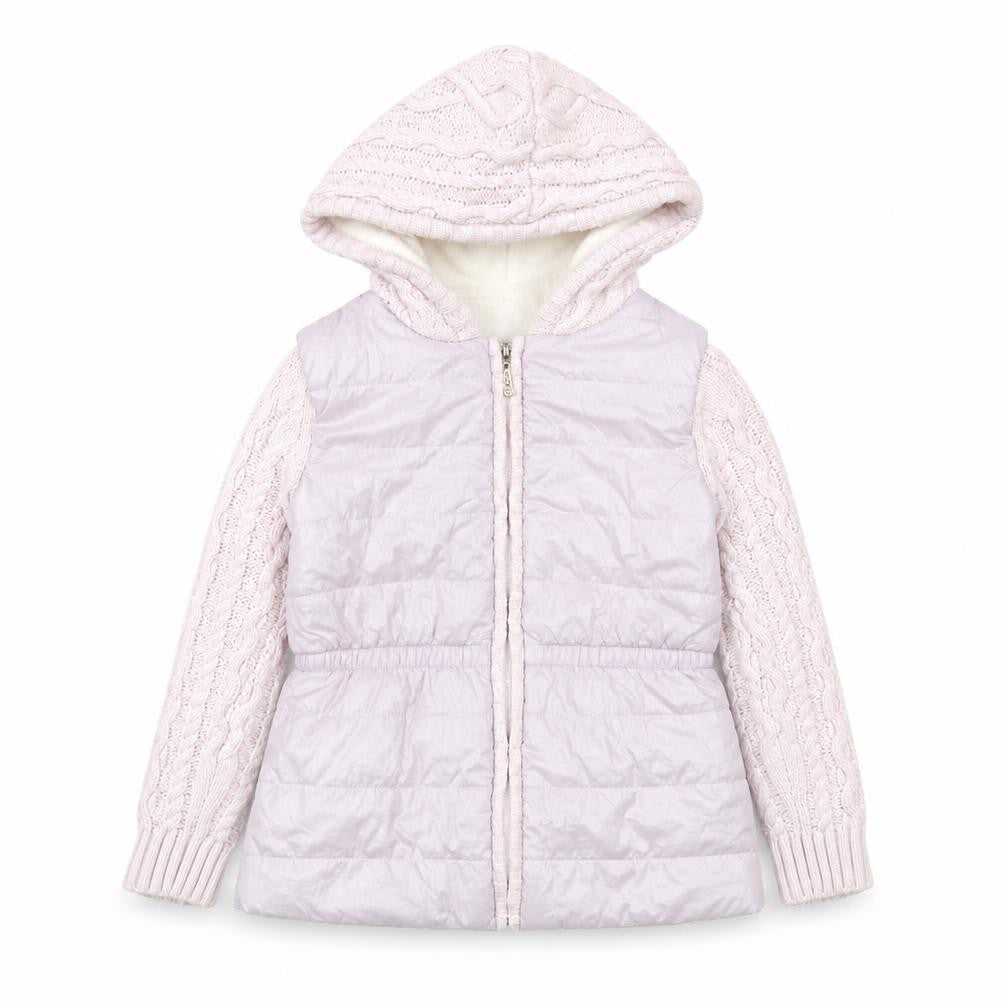 Miss Mouse Girls Pink Hooded Puffer Jacket 4-5 Years Lined Winter Coat