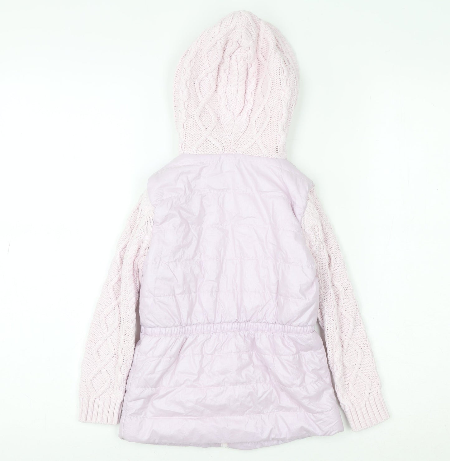 Miss Mouse Girls Pink Hooded Puffer Jacket 4-5 Years Lined Winter Coat
