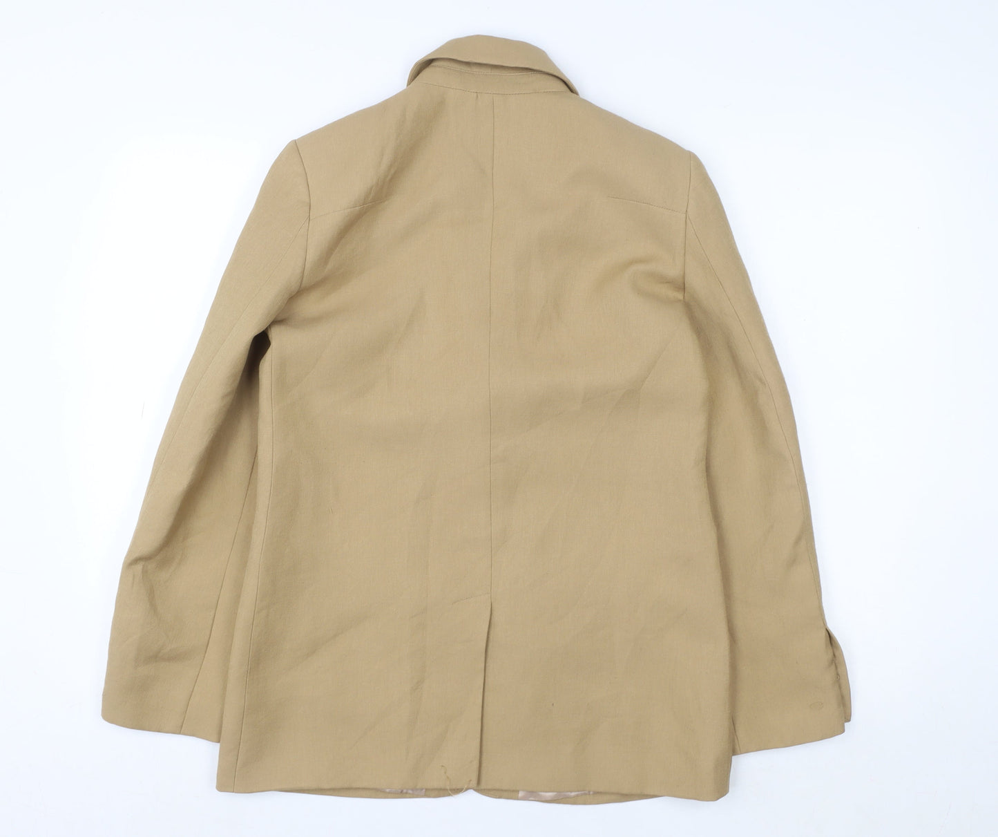 Topshop Women’s Beige Linen Blend Single-Breasted Blazer UK 6