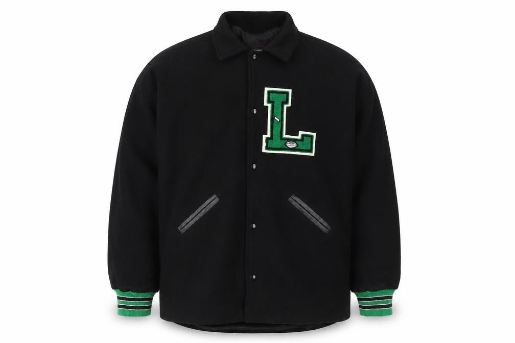 Powers Men's Black Wool Varsity Jacket 2XL College Style