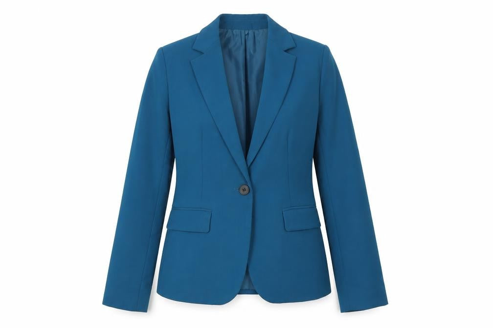 ZARA Women's Blue Tailored Single-Breasted Blazer Size 8