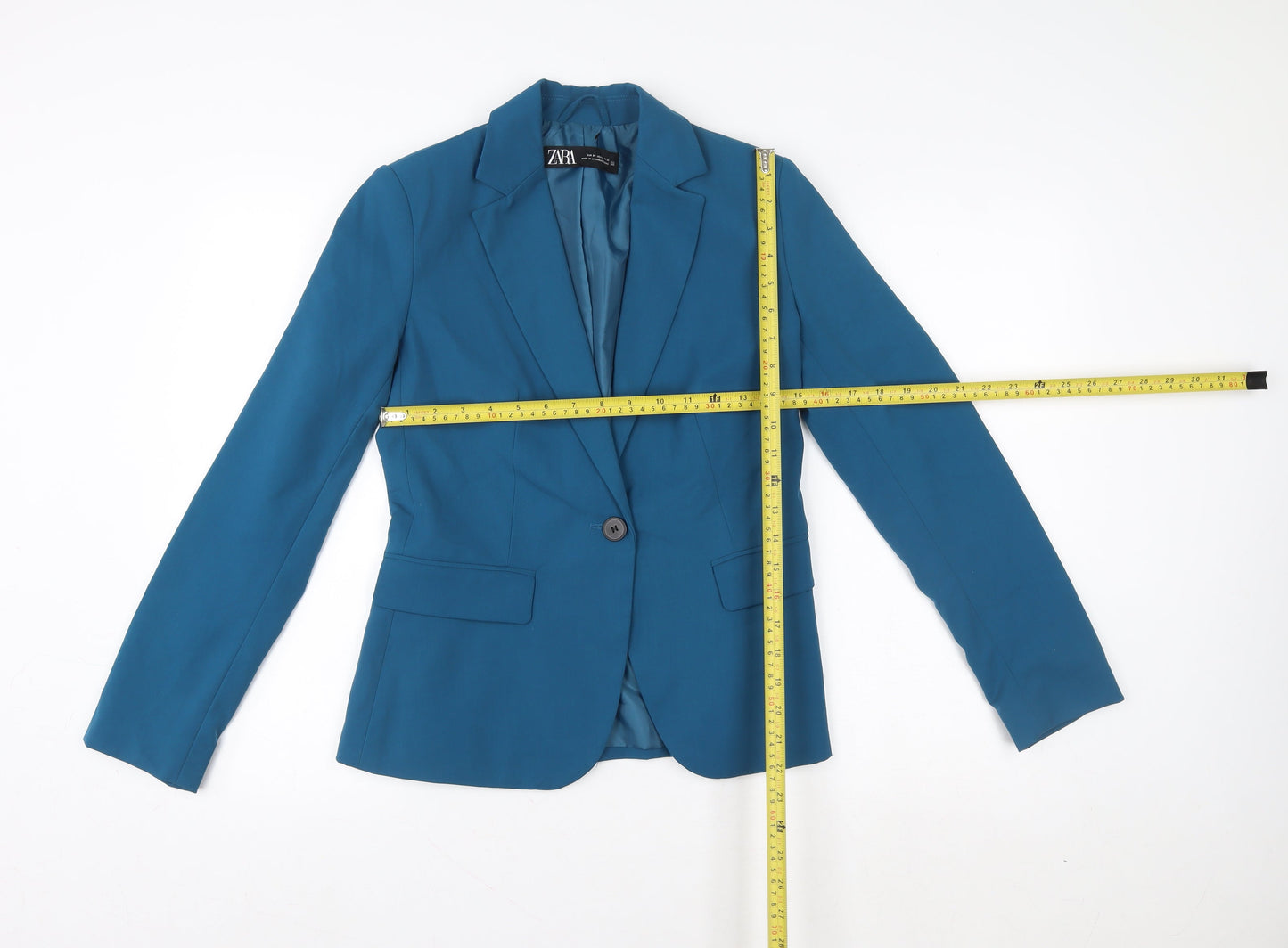 ZARA Women's Blue Tailored Single-Breasted Blazer Size 8