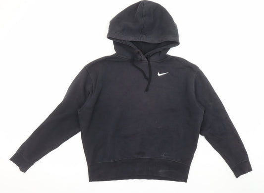 Nike Womens Black XS Pullover Hoodie Cotton Blend Sweatshirt