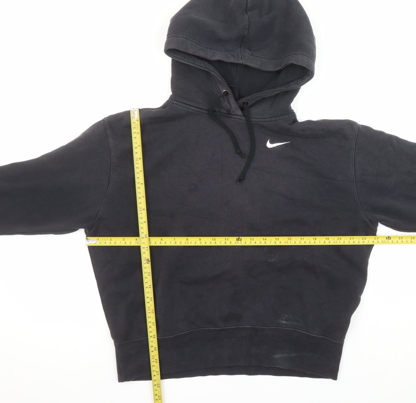 Nike Womens Black XS Pullover Hoodie Cotton Blend Sweatshirt