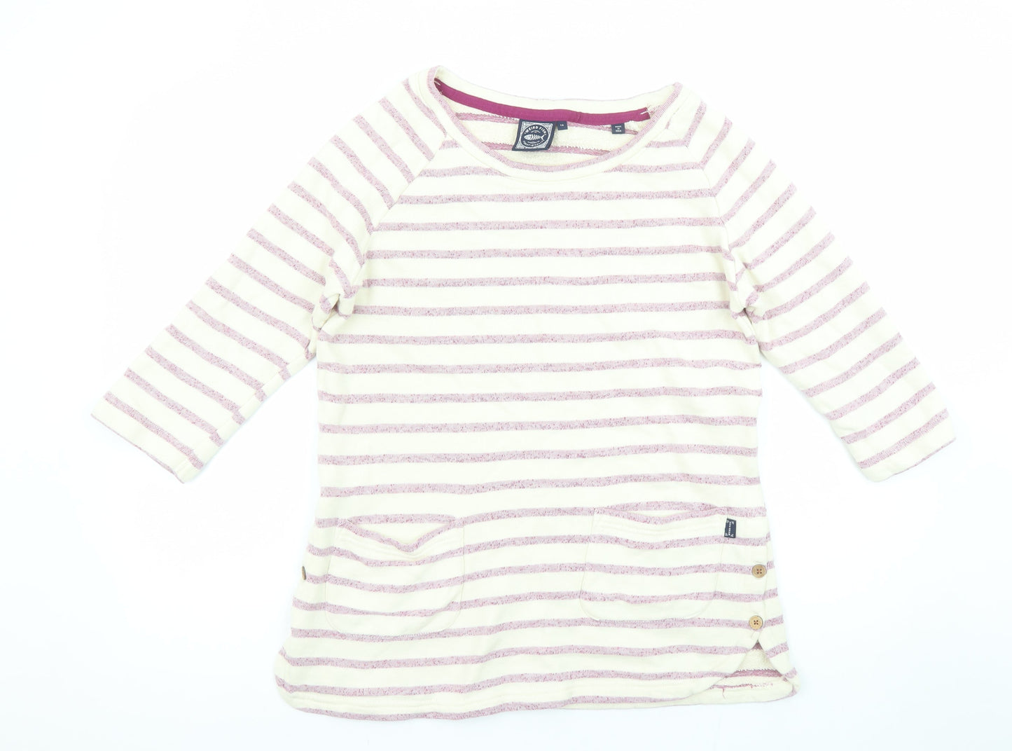Weird Fish Women’s Pink Stripe Size 10 Tunic Sweatshirt