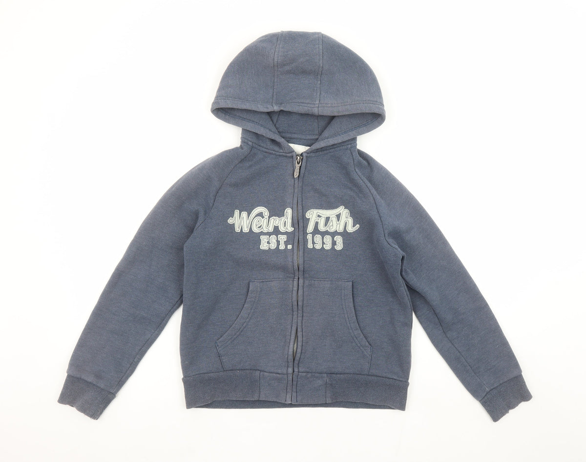 Weird Fish Boys Blue Full Zip Hoodie 11-12 Years Cotton Blend