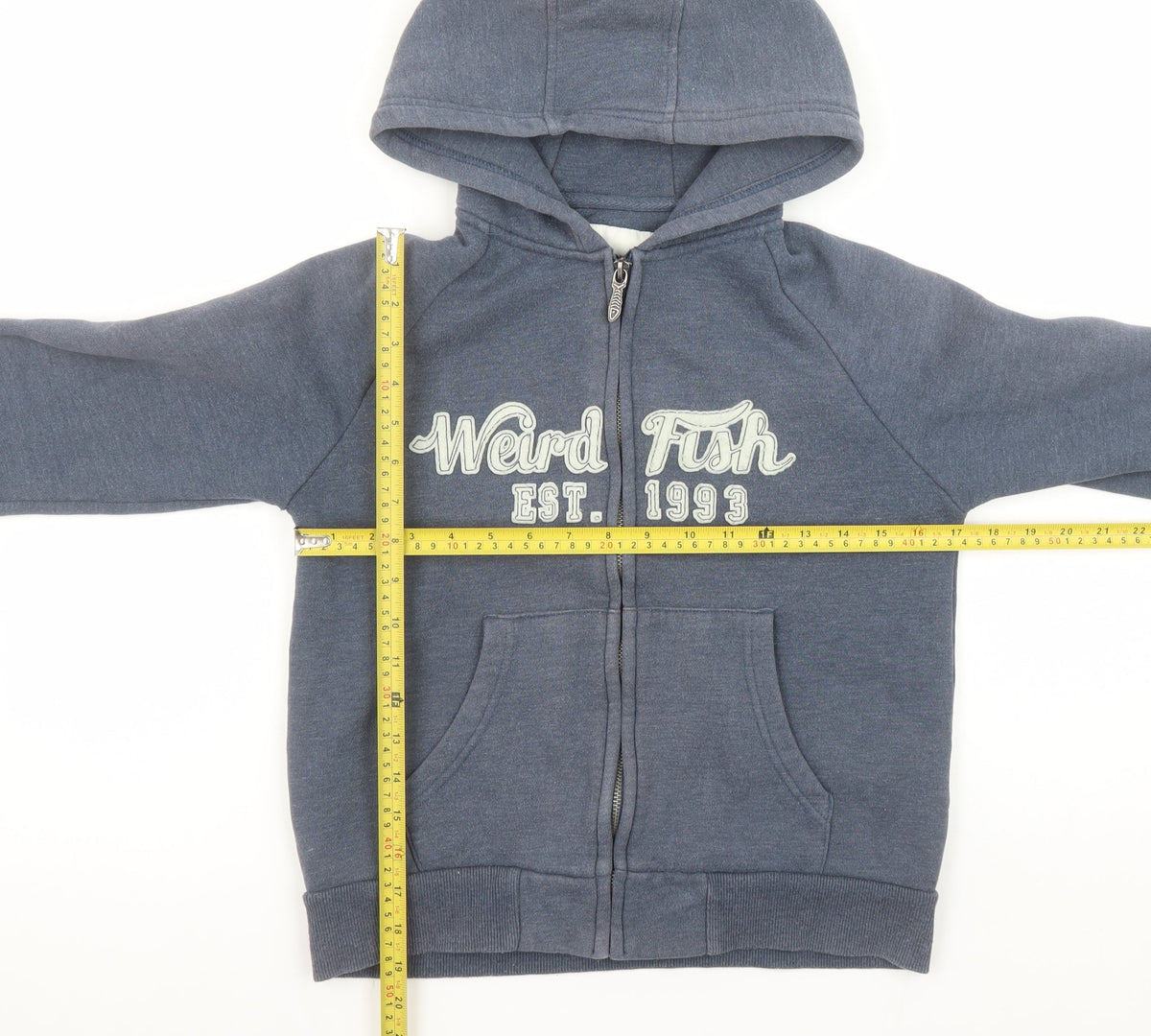 Weird Fish Boys Blue Full Zip Hoodie 11-12 Years Cotton Blend
