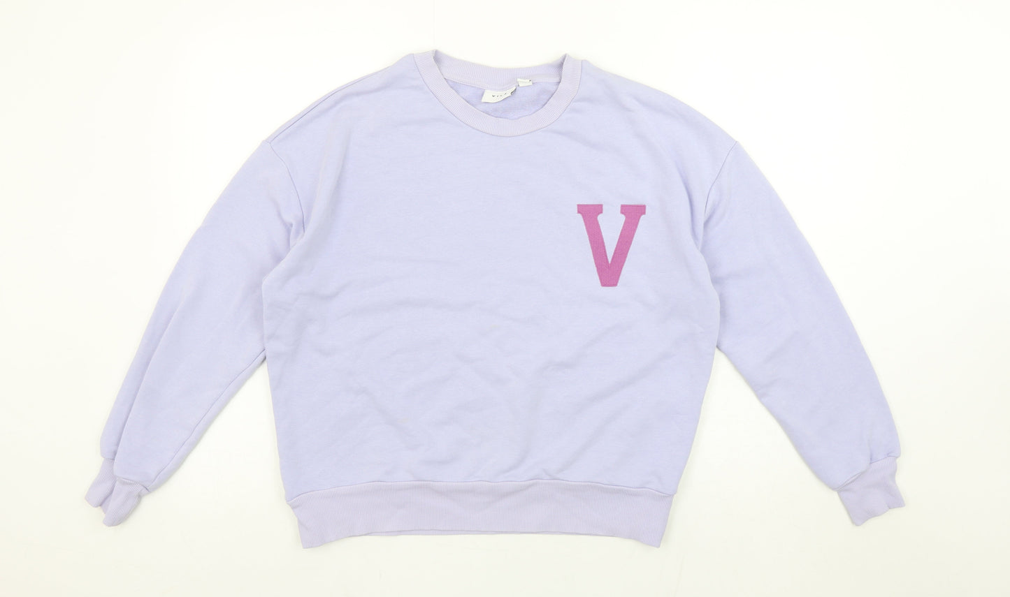 Vila Women Lilac Sweatshirt S Crew Neck Long Sleeve Casual