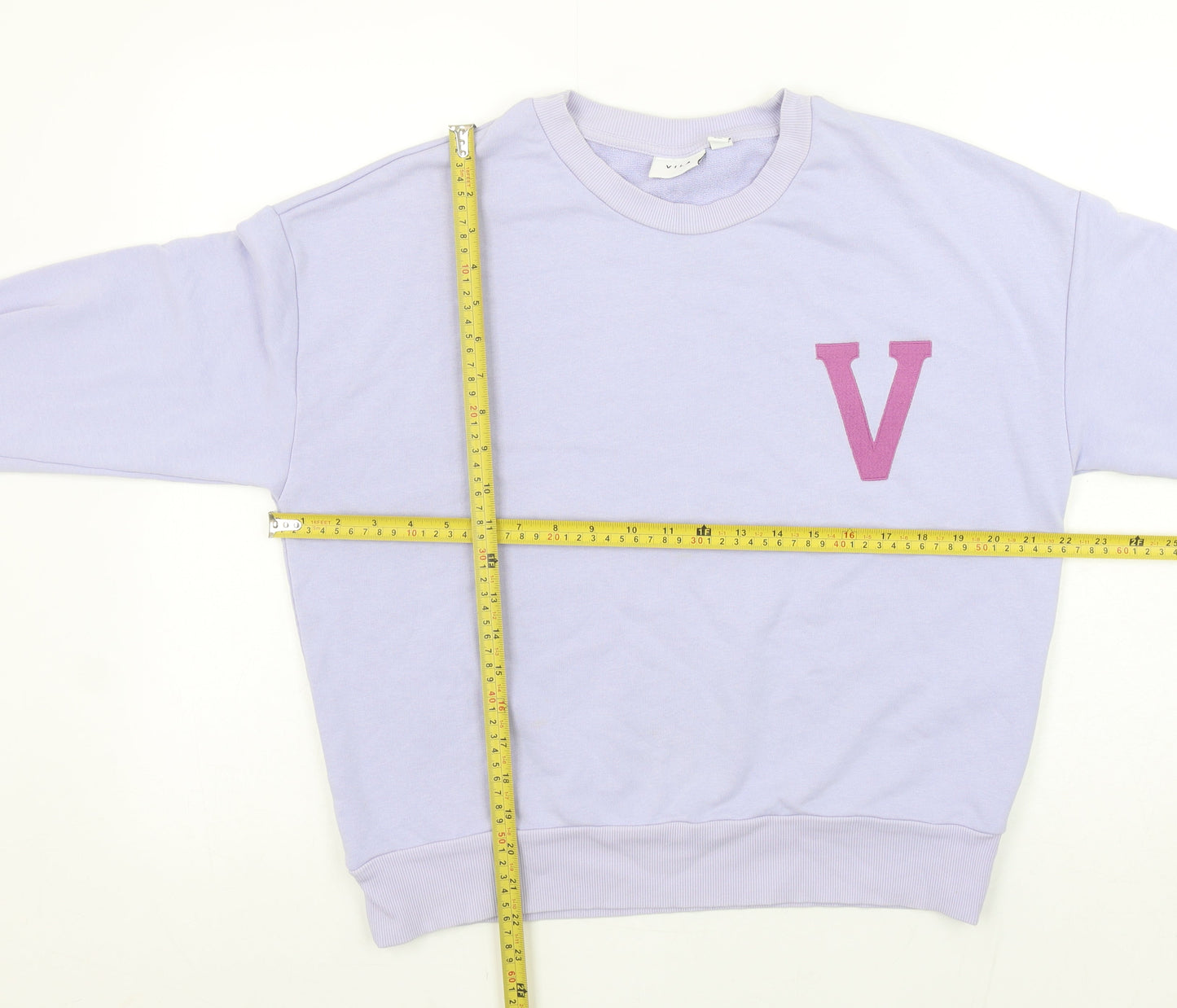 Vila Women Lilac Sweatshirt S Crew Neck Long Sleeve Casual