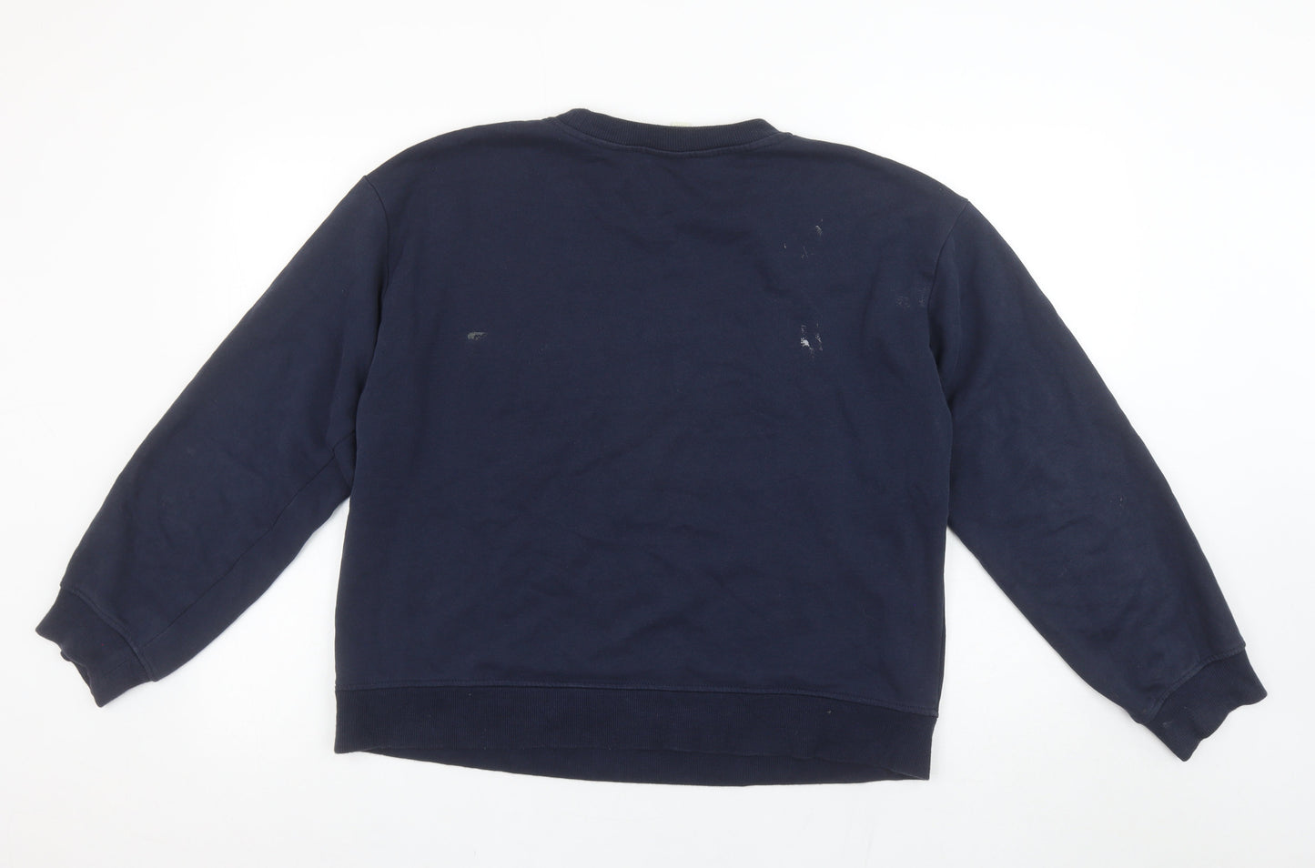 H&M Women's Navy Blue Paris Slogan Pullover Sweatshirt Size M