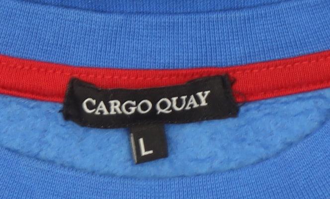 Cargo Quay Women Blue Christmas Snowman Pullover Sweatshirt L