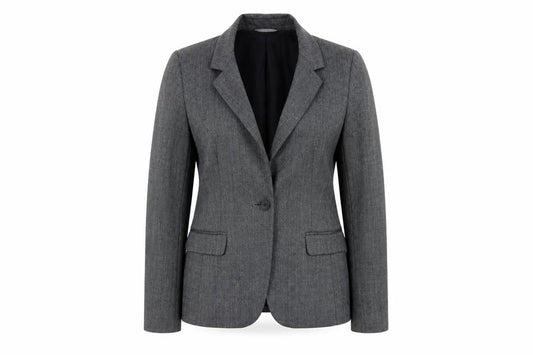 Jaeger Women’s Grey Wool Blend Single Breasted Blazer UK 10