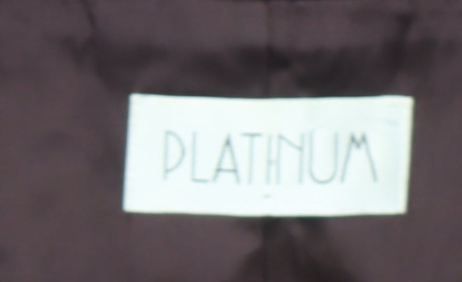 Platinum Women Brown Tie Front Blazer Jacket Size 16 Triacetate Blend