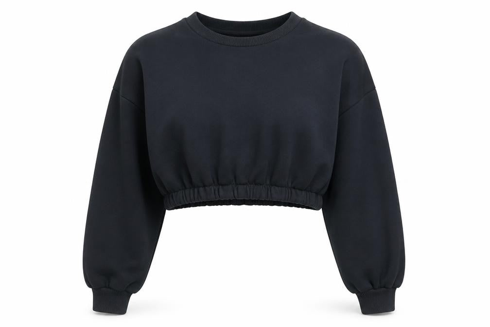 George Women’s Black Cropped Pullover Sweatshirt Size L