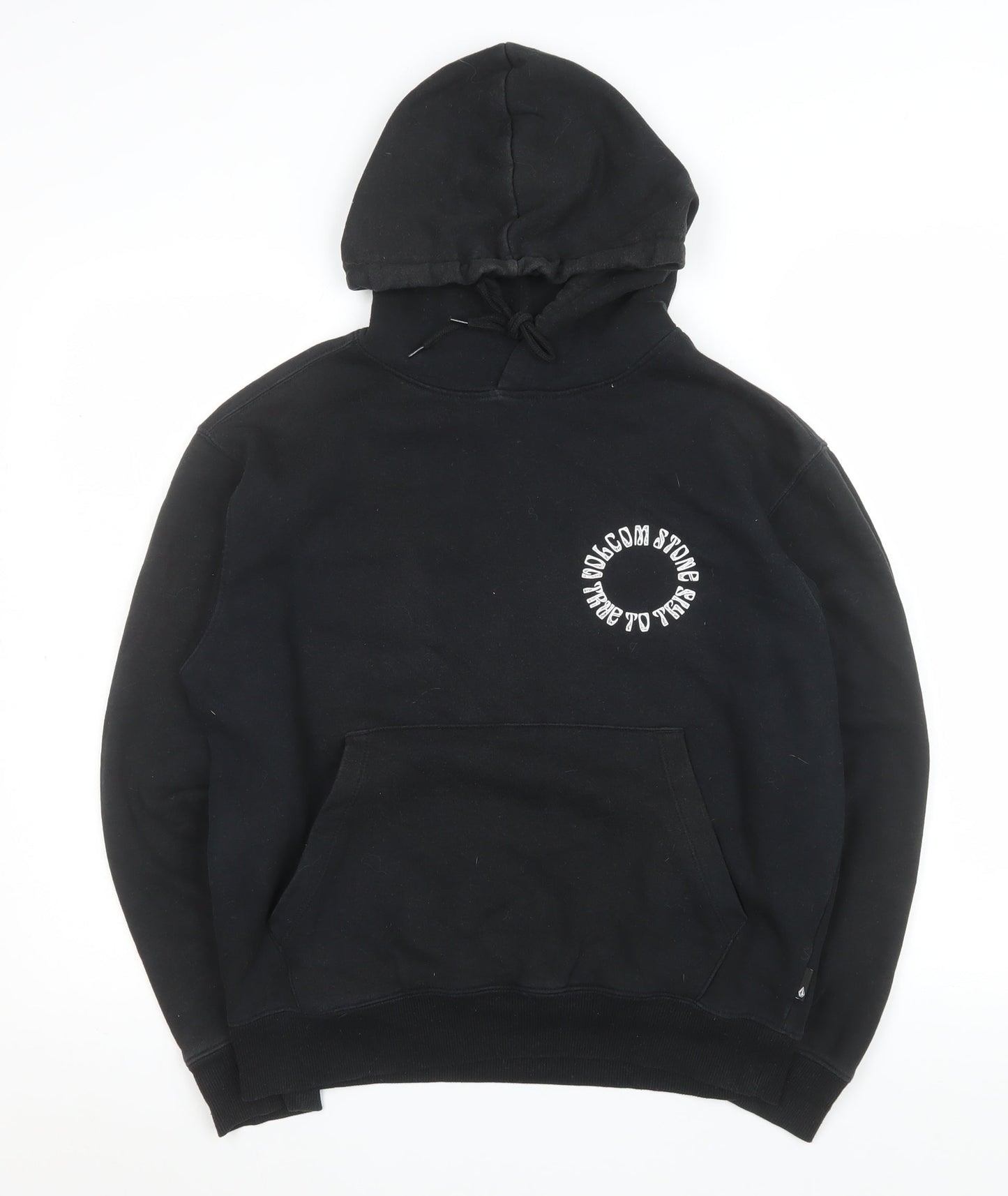Volcom Women's Black Pullover Hoodie XS Graphic Print Cotton Blend