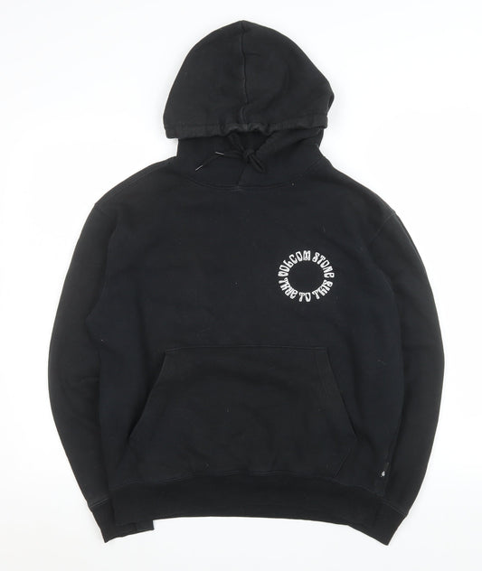 Volcom Women's Black Pullover Hoodie XS Graphic Print Cotton Blend