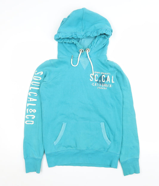 SoulCal & Co Women's Blue Pullover Hoodie Size 6 Cotton Blend