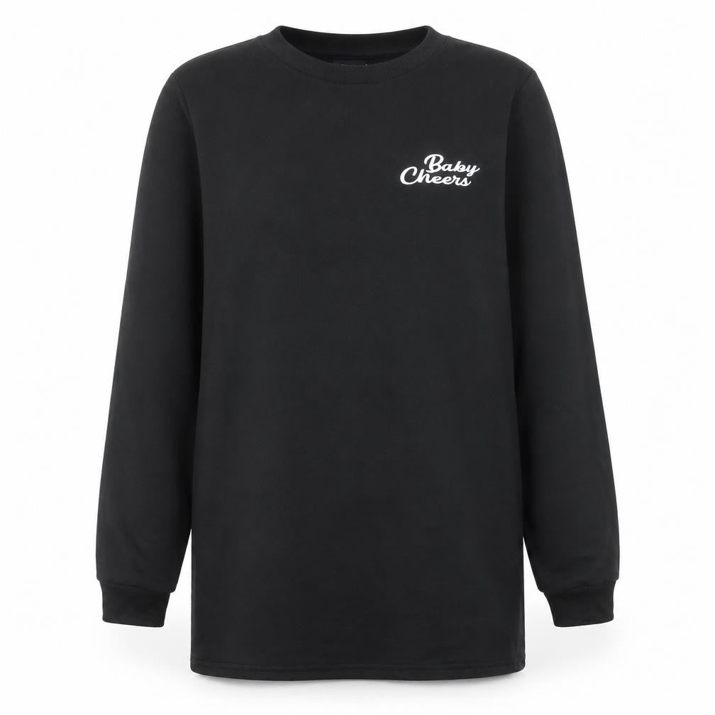 ASOS Design Womens Black Longline Pullover Sweatshirt Size 8