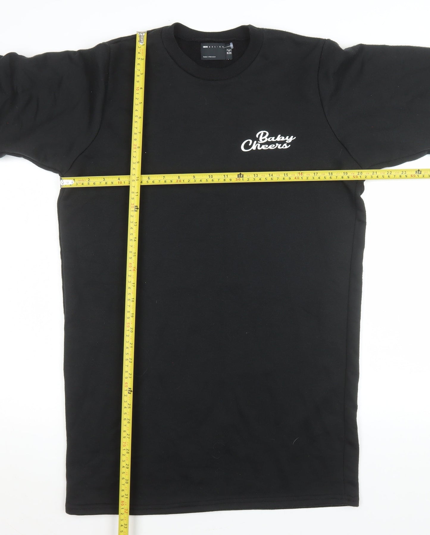 ASOS Design Womens Black Longline Pullover Sweatshirt Size 8