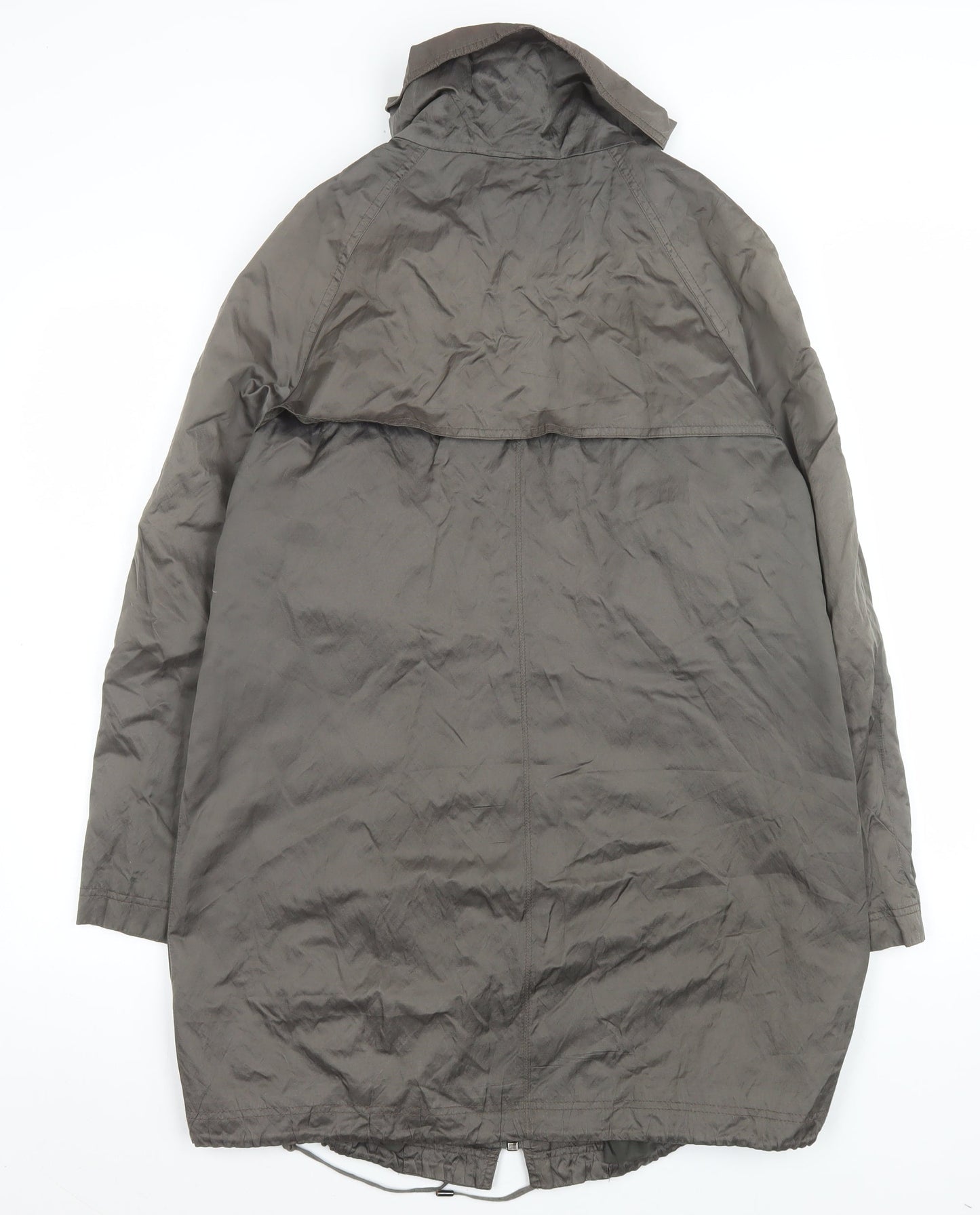 Marks and Spencer Women’s Grey Long Parka Coat UK 14 Belted Lined Zip