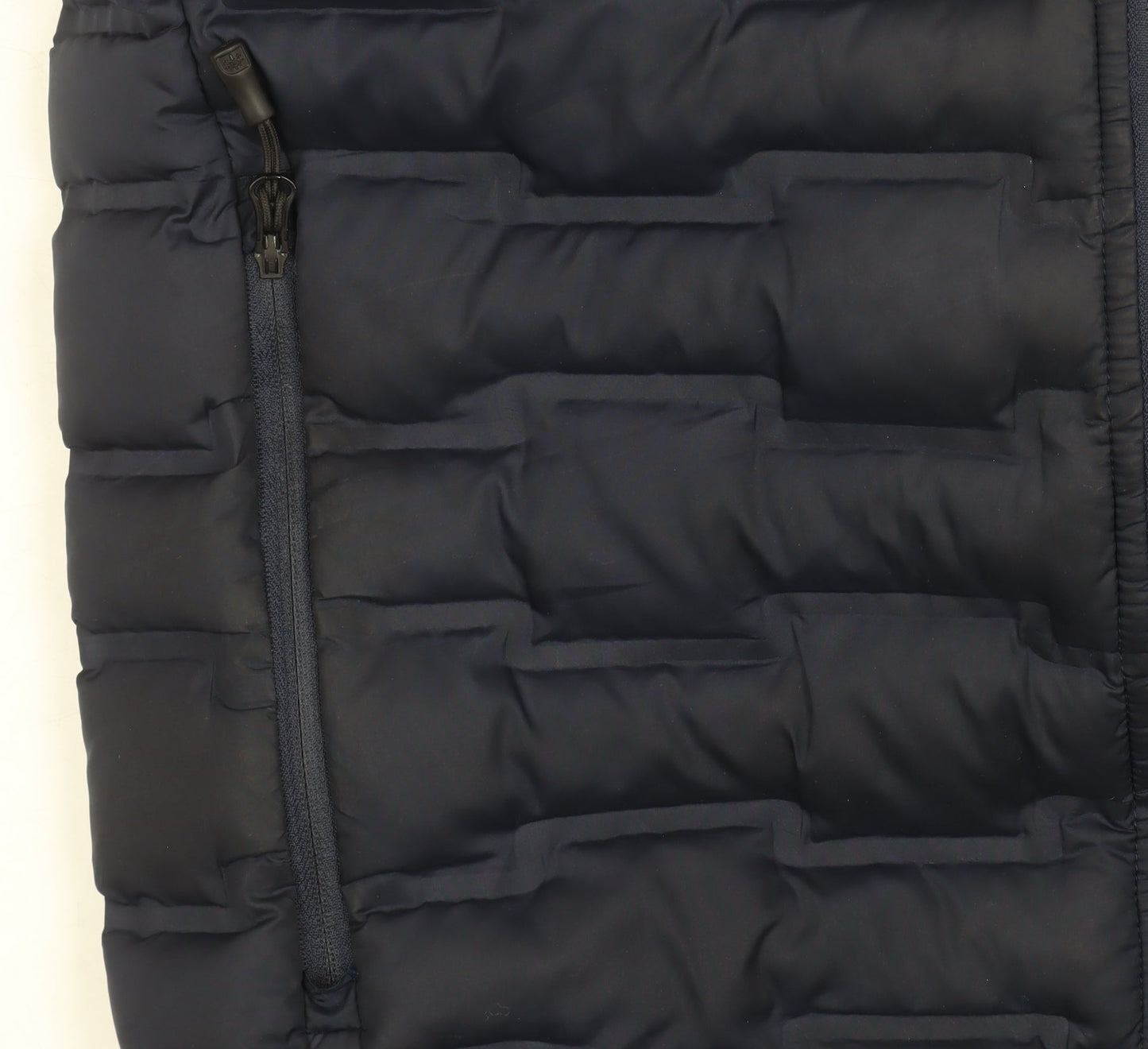 Woodland Men’s Blue Puffer Jacket L Hooded Polyester Winter Outdoor