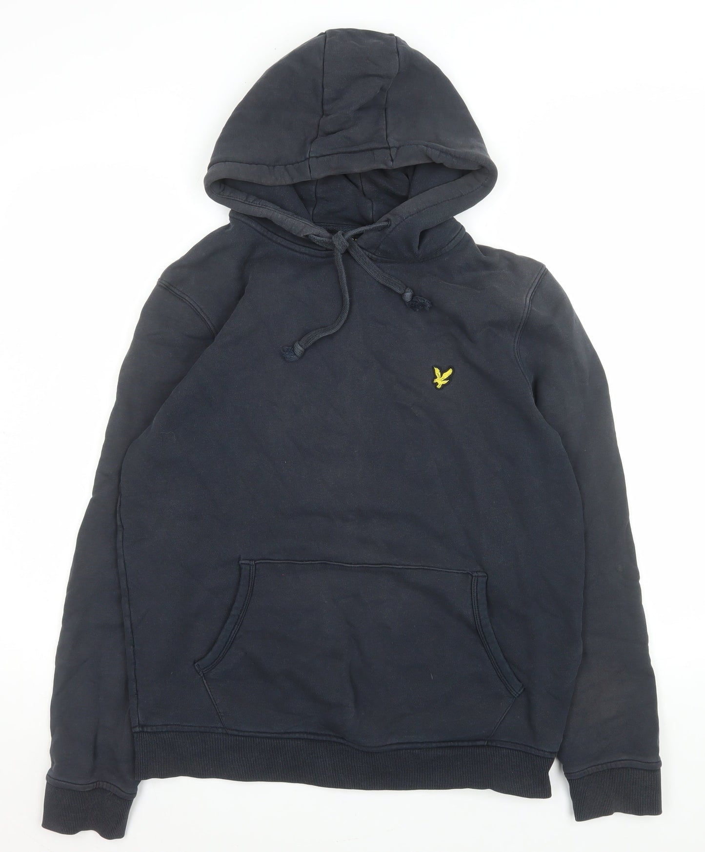 Lyle & Scott Men’s Blue Pullover Hoodie Size L Cotton Logo Sweatshirt